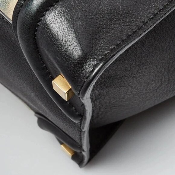 Celine Black Leather and Beige Nubuck Medium Luggage Shopper Tote Bag - Picture 4 of 12